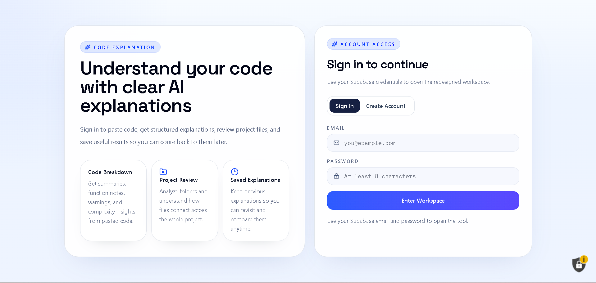 Code Explainer Workspace